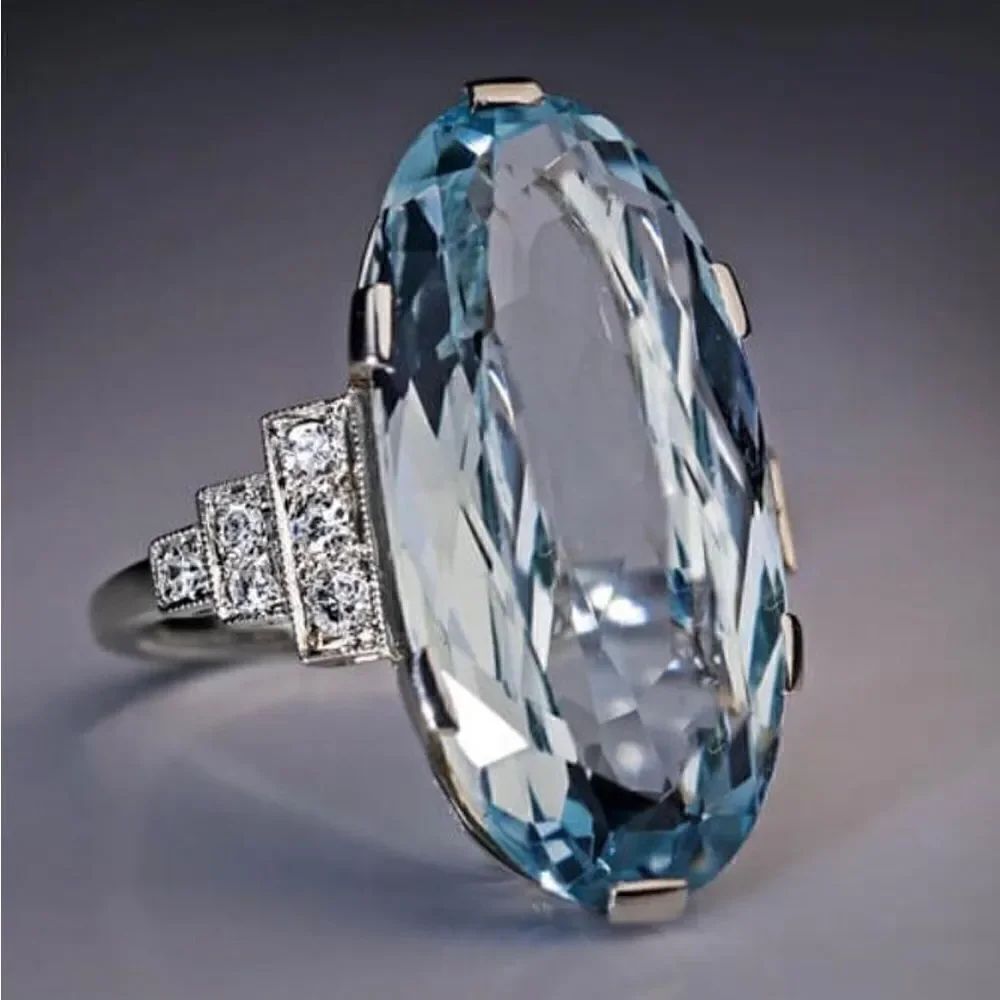 💙 NEW stunning sea blue topaz ring size 7 & 8 available 💙